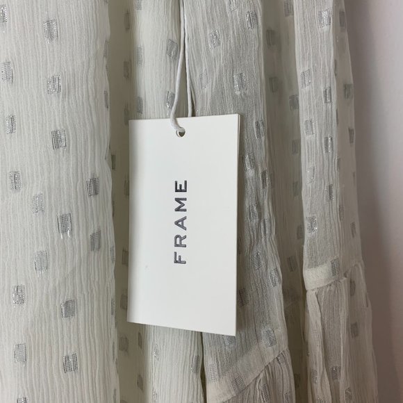 NWT FRAME Shirred Printed Mock Shift Dress - Picture 8 of 11